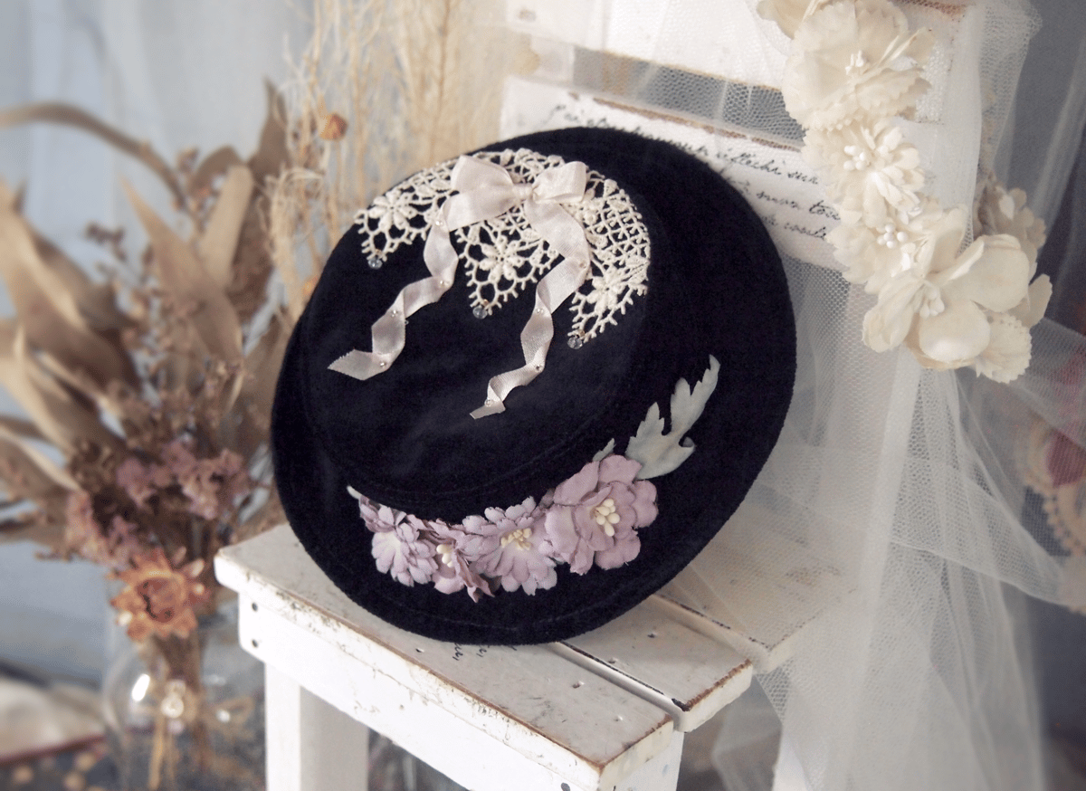 シルバー925 メキシコ　花模様 帽子 花のコサージュ帽子 | ROOM8 WEBSHOP