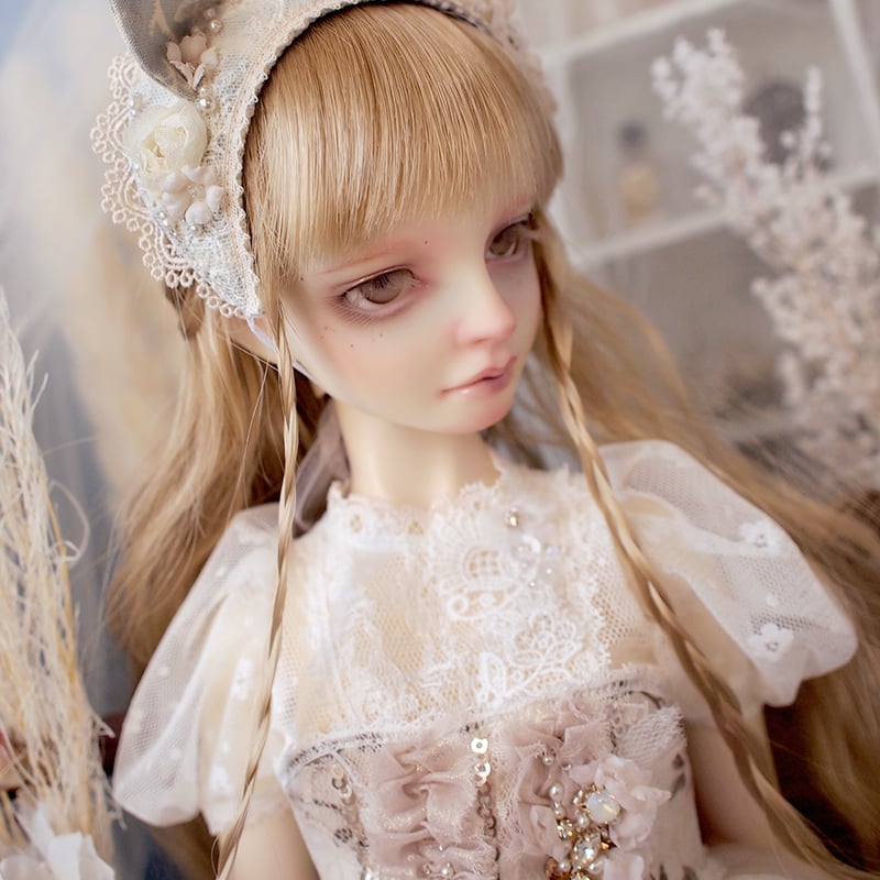 ドール用　ネコ耳ヘッドドレスと尻尾　1/4サイズ　ハンドメイド ドール用 ネコ耳ヘッドドレスと尻尾 1/4サイズ ハンドメイド