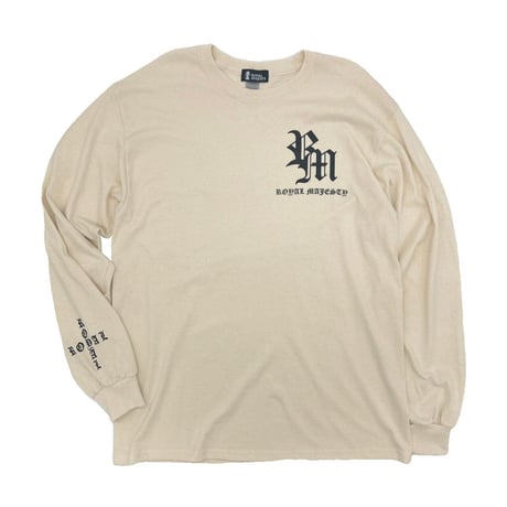 ROYAL MAJESTY -【CROSS ON SLEEVE RIB  / LONG SLEEVE T SHIRTS - SAND】