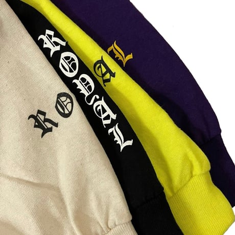 ROYAL MAJESTY -【CROSS ON SLEEVE RIB  / LONG SLEEVE T SHIRTS -  BLACK】