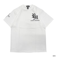 ROYAL MAJESTY -【OLD ENGLISH CROSS ON SLEEVE T-SHIRTS - WHITE】