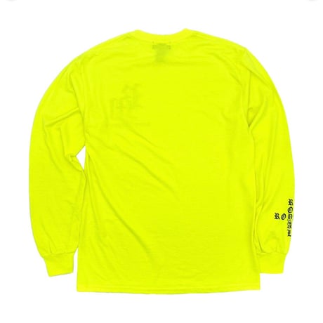 ROYAL MAJESTY -【CROSS ON SLEEVE RIB  / LONG SLEEVE T SHIRTS -  LIME GREEN】