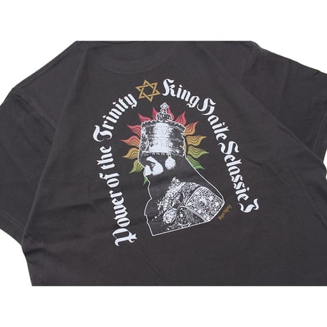 ROYAL MAJESTY -【SELASSIE I with SUN T-SHIRTS -CHARCOAL BLACK】