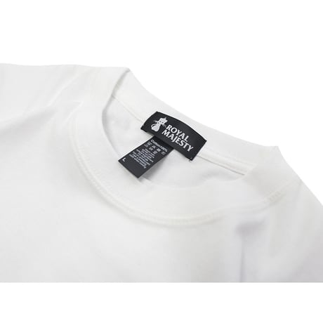 ROYAL MAJESTY -【OLD ENGLISH CROSS ON SLEEVE T-SHIRTS - WHITE】