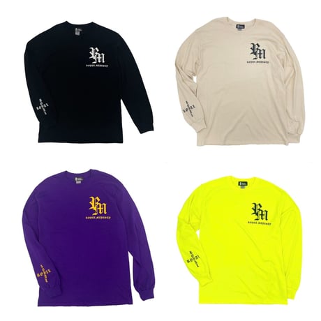ROYAL MAJESTY -【CROSS ON SLEEVE RIB  / LONG SLEEVE T SHIRTS - ORANGE】