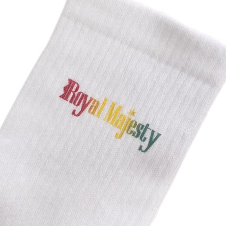 ROYAL MAJESTY -【RASTA COLOR BRAND LOGO SOCKS - WHITE】