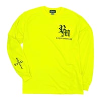 ROYAL MAJESTY -【CROSS ON SLEEVE RIB  / LONG SLEEVE T SHIRTS -  LIME GREEN】