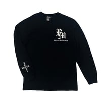 ROYAL MAJESTY -【CROSS ON SLEEVE RIB  / LONG SLEEVE T SHIRTS -  BLACK】