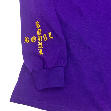 ROYAL MAJESTY -【CROSS ON SLEEVE RIB  / LONG SLEEVE T SHIRTS -  BLACK】
