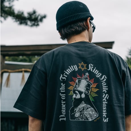 ROYAL MAJESTY -【SELASSIE I with SUN T-SHIRTS -CHARCOAL BLACK】