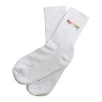 ROYAL MAJESTY -【RASTA COLOR BRAND LOGO SOCKS - WHITE】