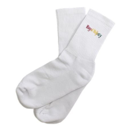 ROYAL MAJESTY -【RASTA COLOR BRAND LOGO SOCKS - WHITE】