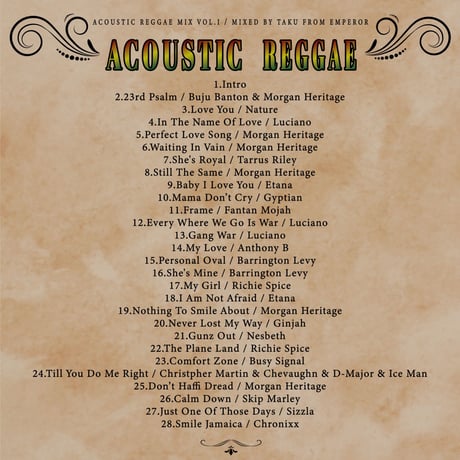 DJ TAKU -【ACOUSTIC REGGAE MIX VOL.1 -ZIP分割データ】