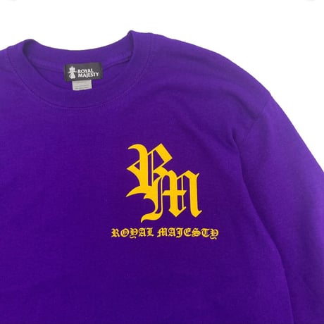 ROYAL MAJESTY -【CROSS ON SLEEVE RIB  / LONG SLEEVE T SHIRTS -  BLACK】