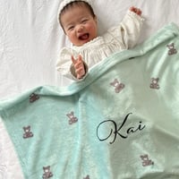 春夏も快適な通年用素材 出産祝いに名前入りブランケット ボン・ヌヌース・ヴェール