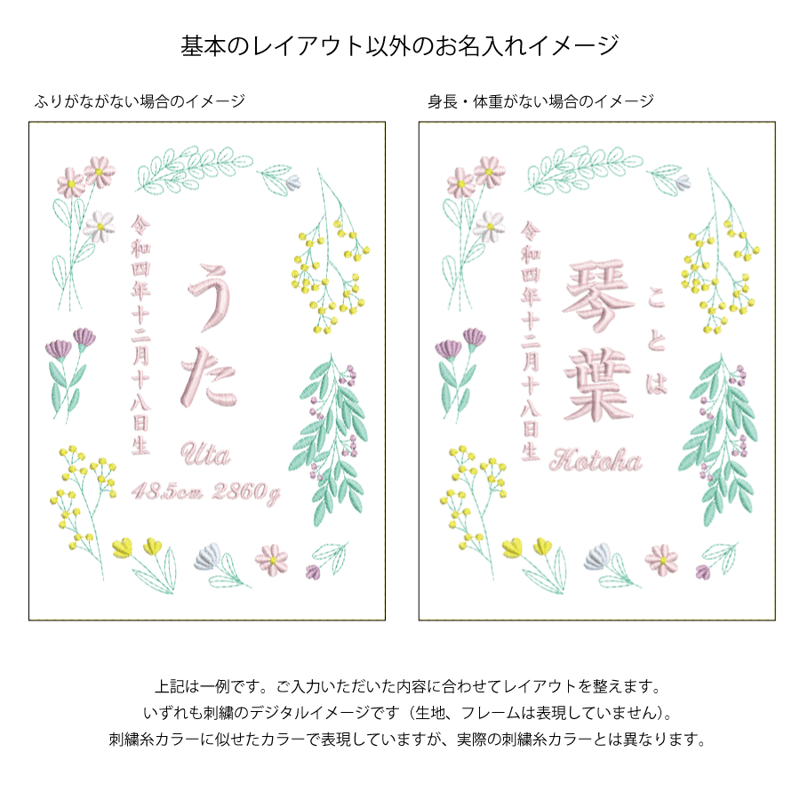 命名書 お七夜 ニューボーンフォト 命名ボード 刺繍 フレーム入り