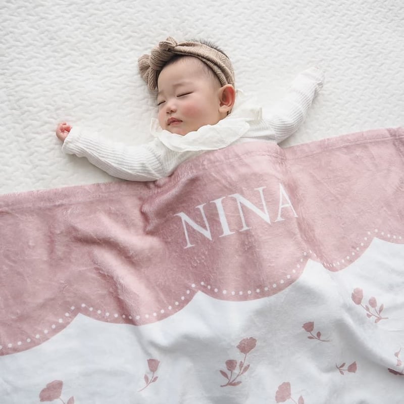出産祝いのギフトセット 名入れブランケットと名入れミニ