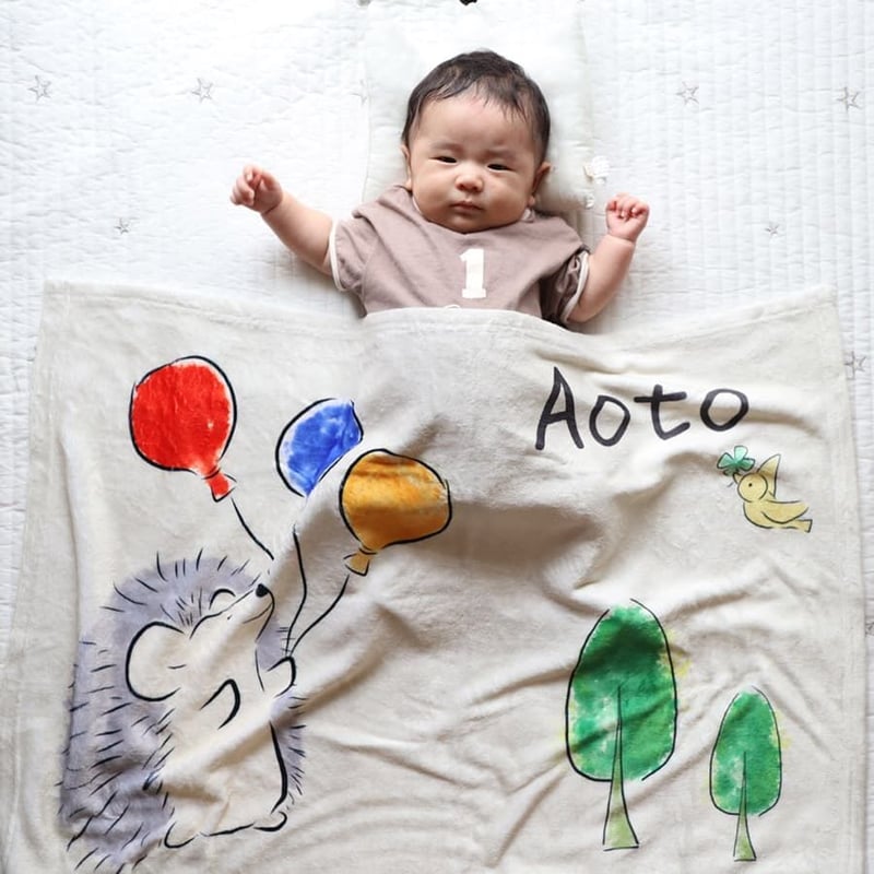 はりねずみのブランケット ハリちゃんのわくわくブランケット ハリネズミ アイボリー / Big