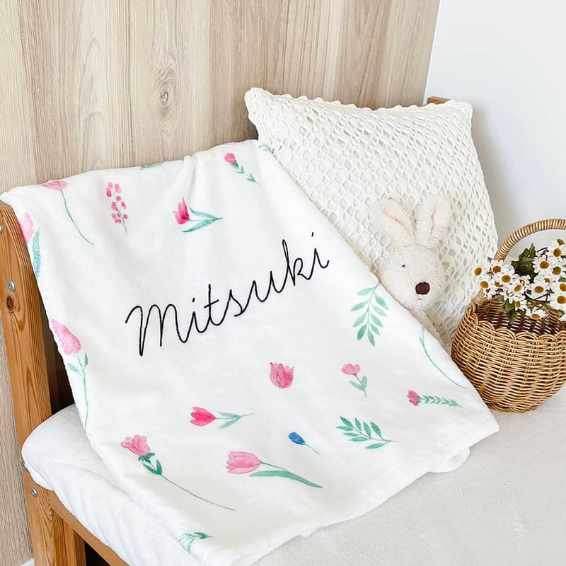 レンミッキ 出産祝いの名前入り5点ギフトセット｜名前入りブランケット