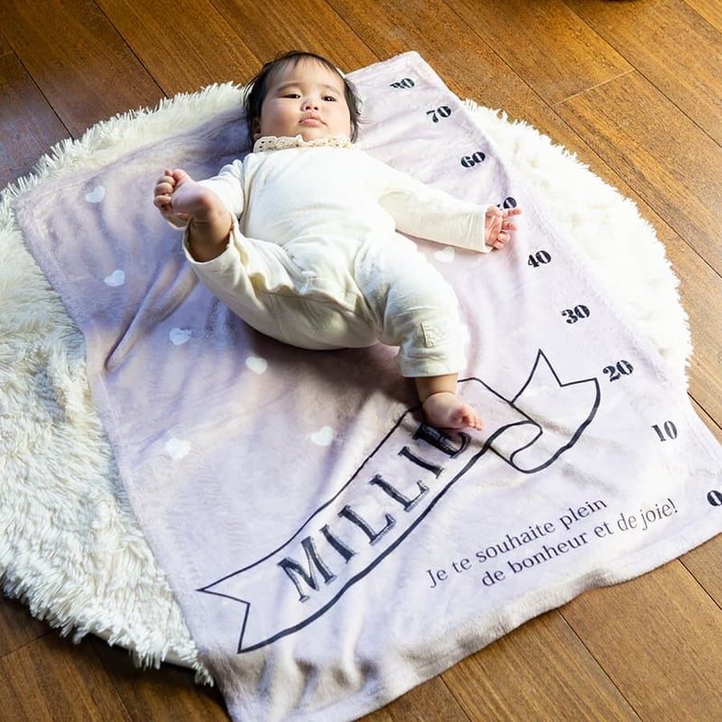 z34出品 ブランケット2枚 出産祝いのギフトセット 名入れブランケットと名入れミニハンカチ2枚と