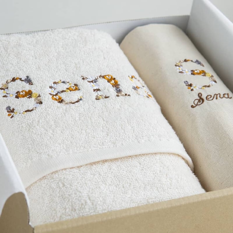 出産祝い ママ 女の子 男の子 刺繍 名入れ オーガニックコットン名前