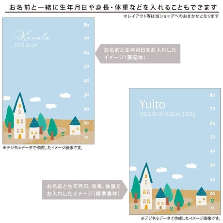 オールシーズン使える通年用素材 出産祝い 男の子 身長計付き 名前入りブランケット セレスト
