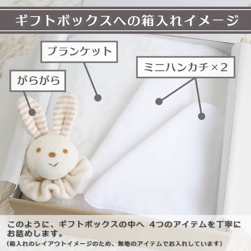 出産祝いのギフトセット 名入れブランケットと名入れミニ