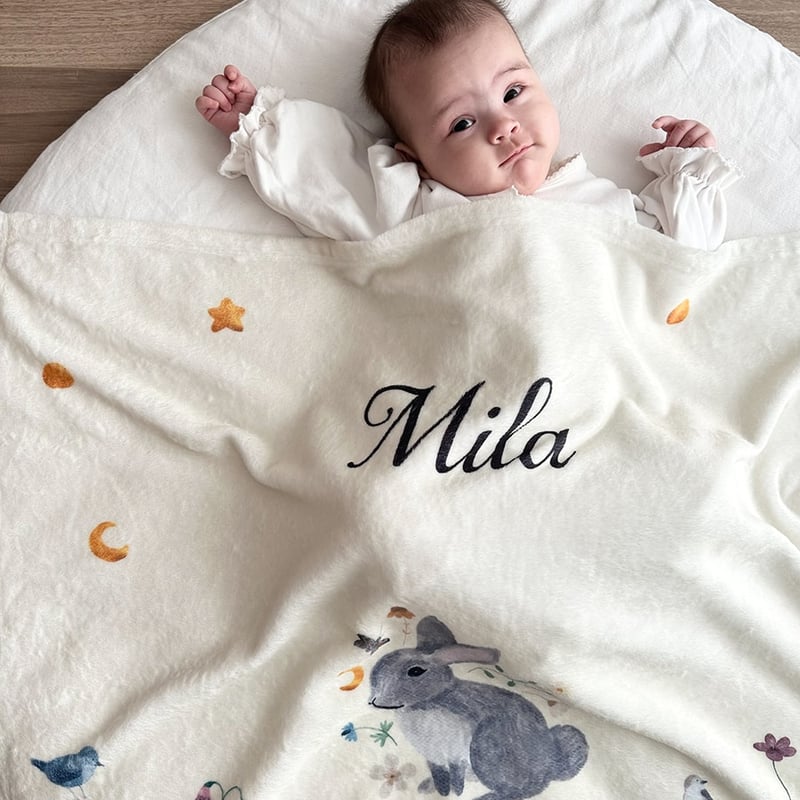 うさぎのかぎ編みブランケット出産のお祝い子供お誕生日プレゼント手編み