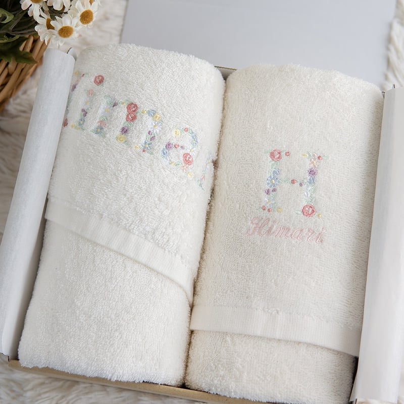 出産祝い ギフトセット 名入れ 刺繍 女の子 オーガニックコットン名前