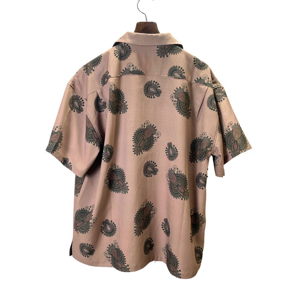 スラブポリ ダマスクペイズリー オープンカラーシャツ