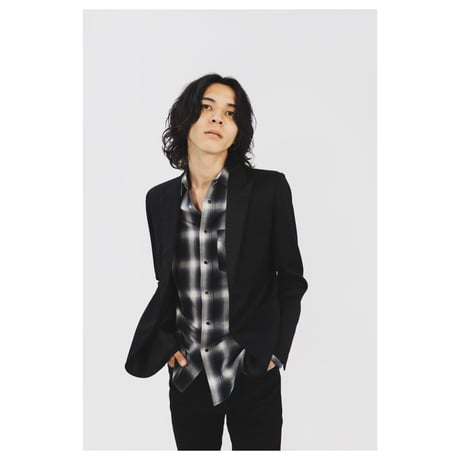 ombre check shirt black