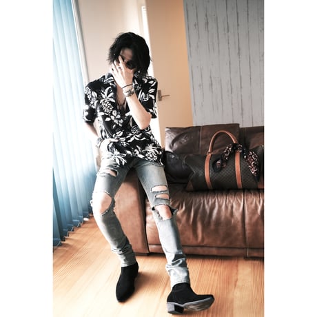 Pine pattern short-sleeve shirt