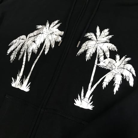 silver palm tree fullzip hoodie