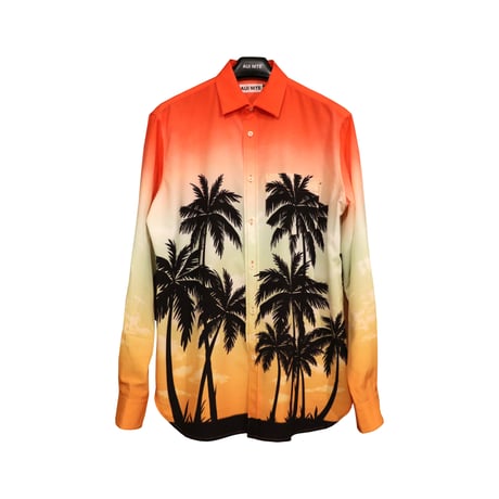 gradation palm tree shirt - sunset