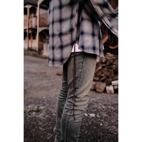 Side lace check shirt