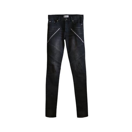 2zip biker denim pants
