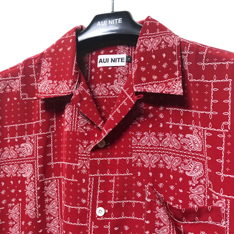 Paisley pattern short-sleeve shirt red