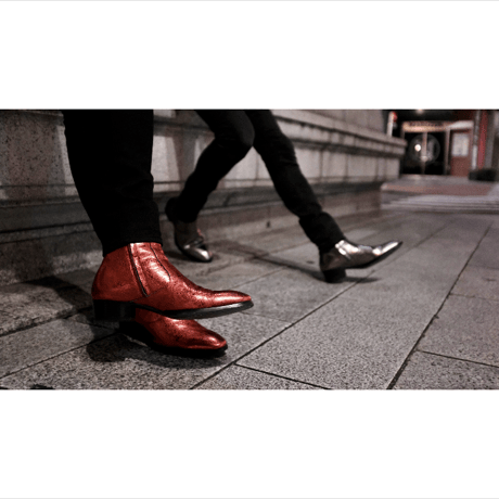 bright red boots