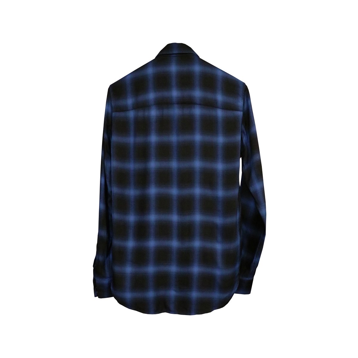 ombre check shirt blue