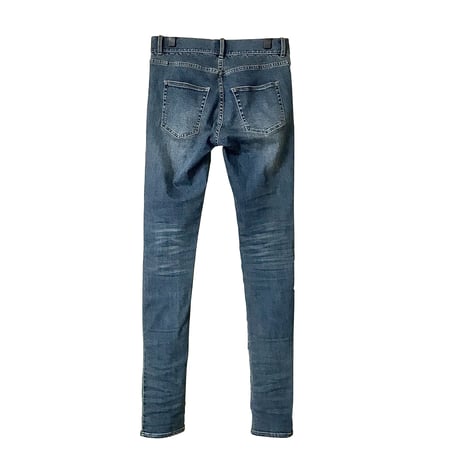 skinny print denim pants