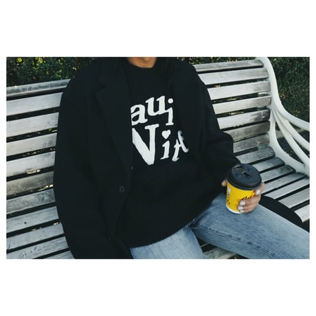 irregular logo knit