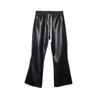 Leather flare pants