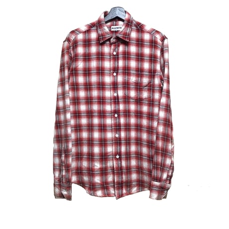 aging effect flannel check shirt