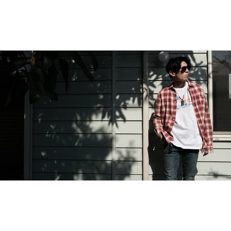 aging effect flannel check shirt