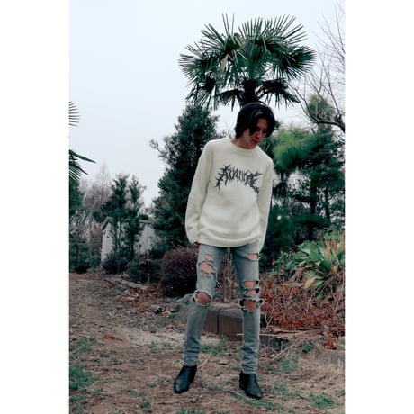 death metal logo knit