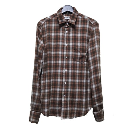 aging effect flannel check shirt