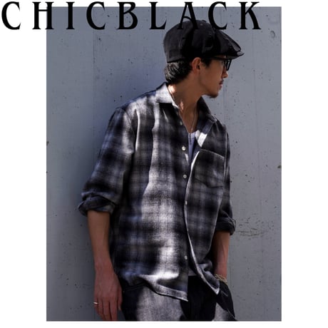 Ombre check LS shirt (gray)