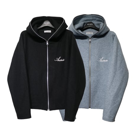 full zip wool hoodie