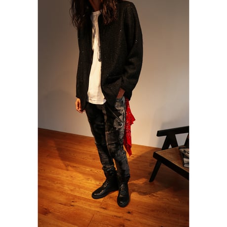 Bleach 2zip biker denim pants