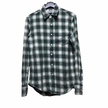 aging effect flannel check shirt